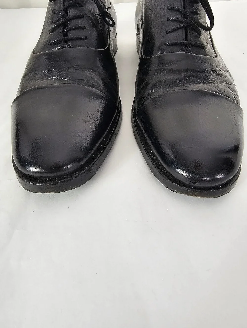 Bruno Magli Maioco Black Leather Cap Toe Oxfords Shoes